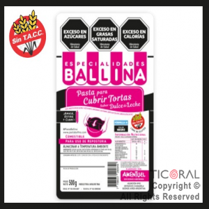 COBERTURA P/TORTA 1/2K COLOR NEGRO BALLINA x 1